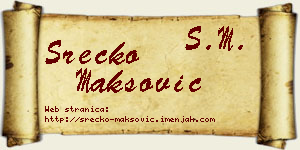 Srećko Maksović vizit kartica